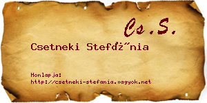 Csetneki Stefánia névjegykártya